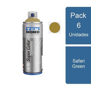 Pack 6 Pinturas Aerosol Spray Expression Safarigreen Tekbond
